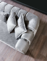 Santana Silver Velvet Sofa & Loveseat / 2pc - Ornate Home