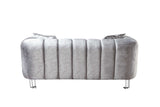 Santana Silver Velvet Sofa & Loveseat / 2pc - Ornate Home