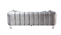 Santana Silver Velvet Sofa & Loveseat / 2pc - Ornate Home