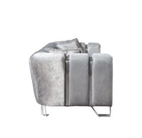 Santana Silver Velvet Sofa & Loveseat / 2pc - Ornate Home