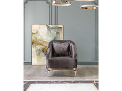 Santana Smoke Velvet Chair - Ornate Home