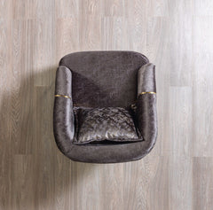 Santana Smoke Velvet Chair - Ornate Home