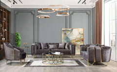 Santana Smoke Velvet Chair - Ornate Home