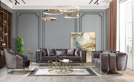 Santana Smoke Velvet Chair - Ornate Home