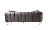 Santana Smoke Velvet Sofa & Loveseat / 2pc - Ornate Home
