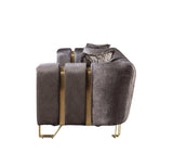 Santana Smoke Velvet Sofa & Loveseat / 2pc - Ornate Home