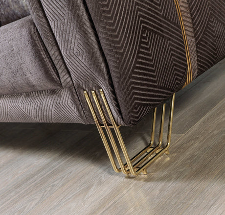 Santana Smoke Velvet Sofa & Loveseat / 2pc - Ornate Home