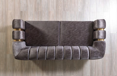 Santana Smoke Velvet Sofa & Loveseat / 2pc - Ornate Home