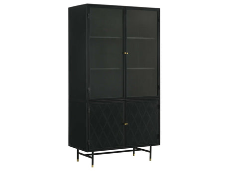 Santiago Matte Black Tall Accent Cabinet - Ornate Home