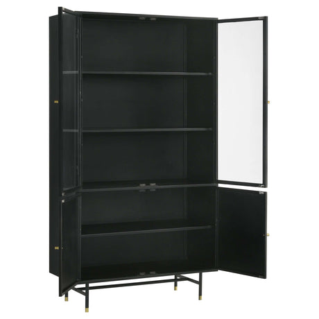 Santiago Matte Black Tall Accent Cabinet - Ornate Home