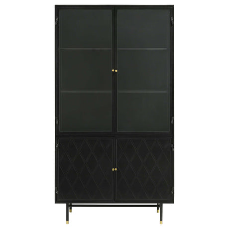 Santiago Matte Black Tall Accent Cabinet - Ornate Home
