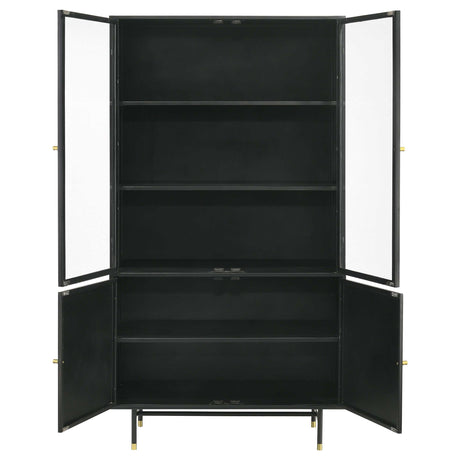 Santiago Matte Black Tall Accent Cabinet - Ornate Home