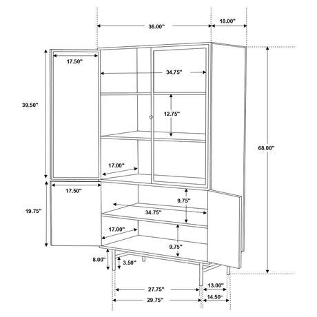 Santiago Matte Black Tall Accent Cabinet - Ornate Home