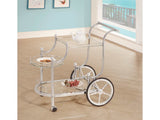 Sarandon Chrome & Clear 3Tier Serving Cart - Ornate Home