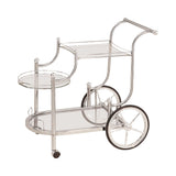 Sarandon Chrome & Clear 3Tier Serving Cart - Ornate Home