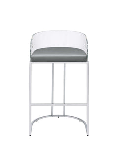 Sarina Grey & Chrome Bar Stools (Set Of 2) - Ornate Home