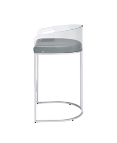 Sarina Grey & Chrome Bar Stools (Set Of 2) - Ornate Home
