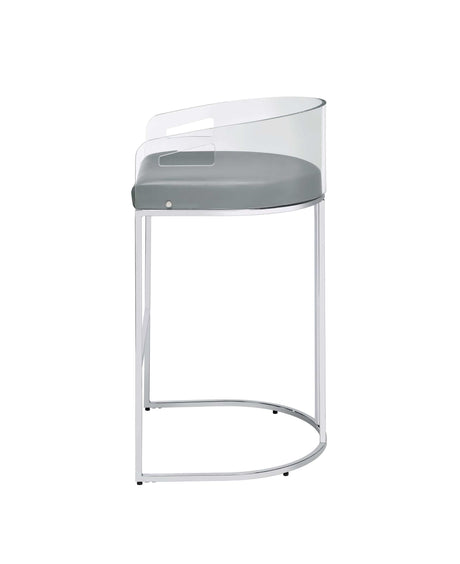 Sarina Grey & Chrome Bar Stools (Set Of 2) - Ornate Home