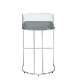 Sarina Grey & Chrome Bar Stools (Set Of 2) - Ornate Home