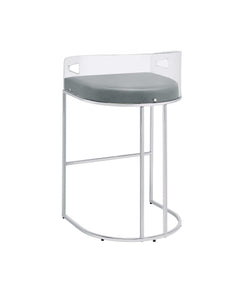 Sarina Grey & Chrome Bar Stools (Set Of 2) - Ornate Home