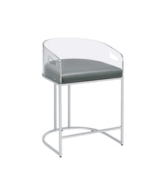 Sarina Grey & Chrome Counter Height Stools (Set Of 2) - Ornate Home