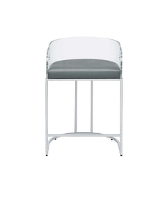 Sarina Grey & Chrome Counter Height Stools (Set Of 2) - Ornate Home