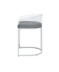 Sarina Grey & Chrome Counter Height Stools (Set Of 2) - Ornate Home