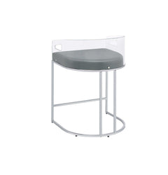 Sarina Grey & Chrome Counter Height Stools (Set Of 2) - Ornate Home
