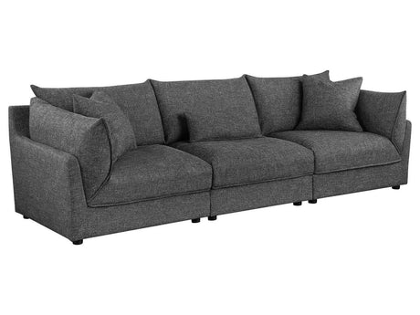 Sasha Barely Black 3 Pc Sectional - Ornate Home