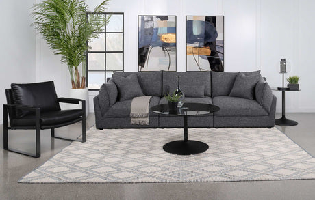 Sasha Barely Black 3 Pc Sectional - Ornate Home