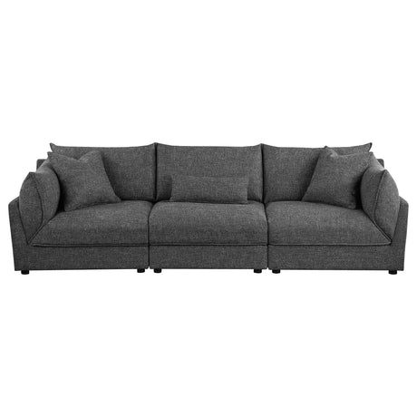 Sasha Barely Black 3 Pc Sectional - Ornate Home