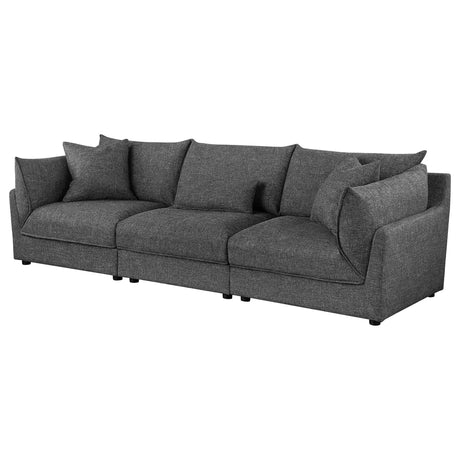Sasha Barely Black 3 Pc Sectional - Ornate Home