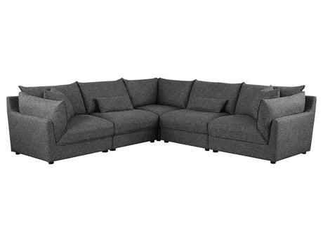 Sasha Barely Black 5 Pc Sectional - Ornate Home