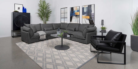 Sasha Barely Black 5 Pc Sectional - Ornate Home