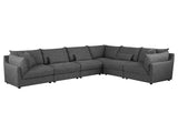 Sasha Barely Black 6 Pc Sectional - Ornate Home