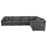 Sasha Barely Black 6 Pc Sectional - Ornate Home