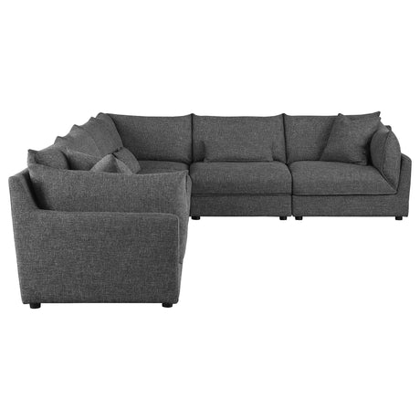 Sasha Barely Black 6 Pc Sectional - Ornate Home
