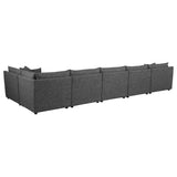 Sasha Barely Black 6 Pc Sectional - Ornate Home