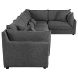Sasha Barely Black 6 Pc Sectional - Ornate Home