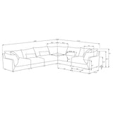 Sasha Barely Black 6 Pc Sectional - Ornate Home