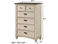 Sawyer Antique White/Brown Chest - Ornate Home