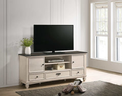 Saywer Antique White/Brown 68" TV Stand - Ornate Home