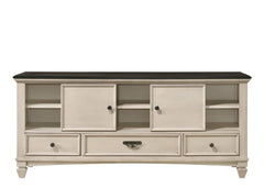 Saywer Antique White/Brown 68" TV Stand - Ornate Home