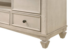 Saywer Antique White/Brown 68" TV Stand - Ornate Home