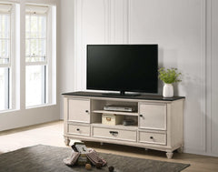 Saywer Antique White/Brown 68" TV Stand - Ornate Home