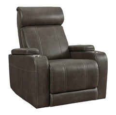 Screen Time Graphite Power Recliner w/ LED - Ornate Home