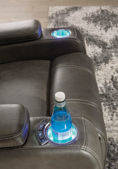 Screen Time Graphite Power Recliner w/ LED - Ornate Home