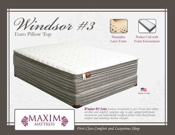 Windsor Maxim - Taupe - Euro Pillow Top 13" Mattress / Luxury Plush - Ornate Home
