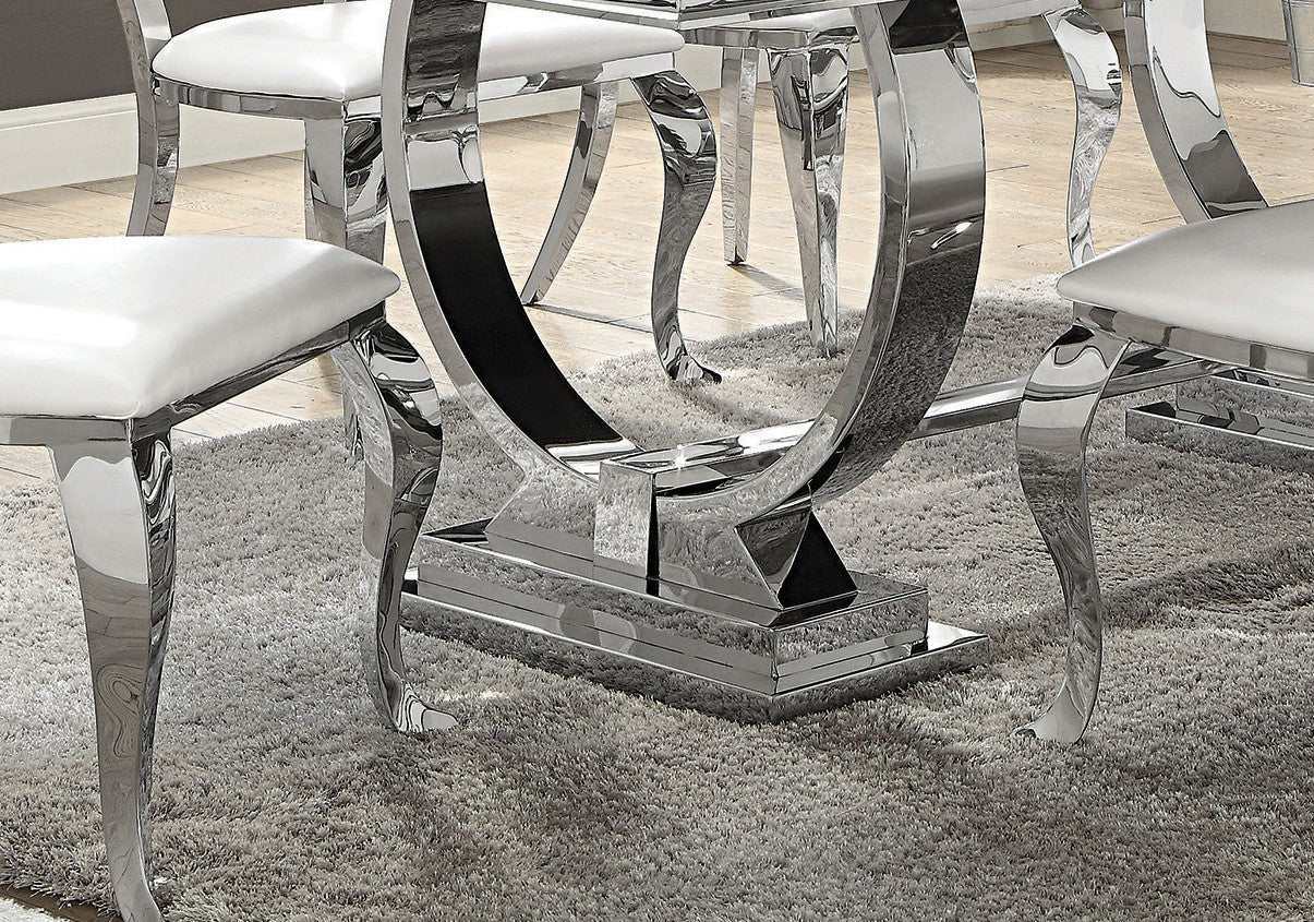 Antoine Black Glass & Chrome Dining Table - Ornate Home