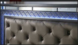 Refino Gray Queen Panel Bed w/ LED HB - Ornate Home